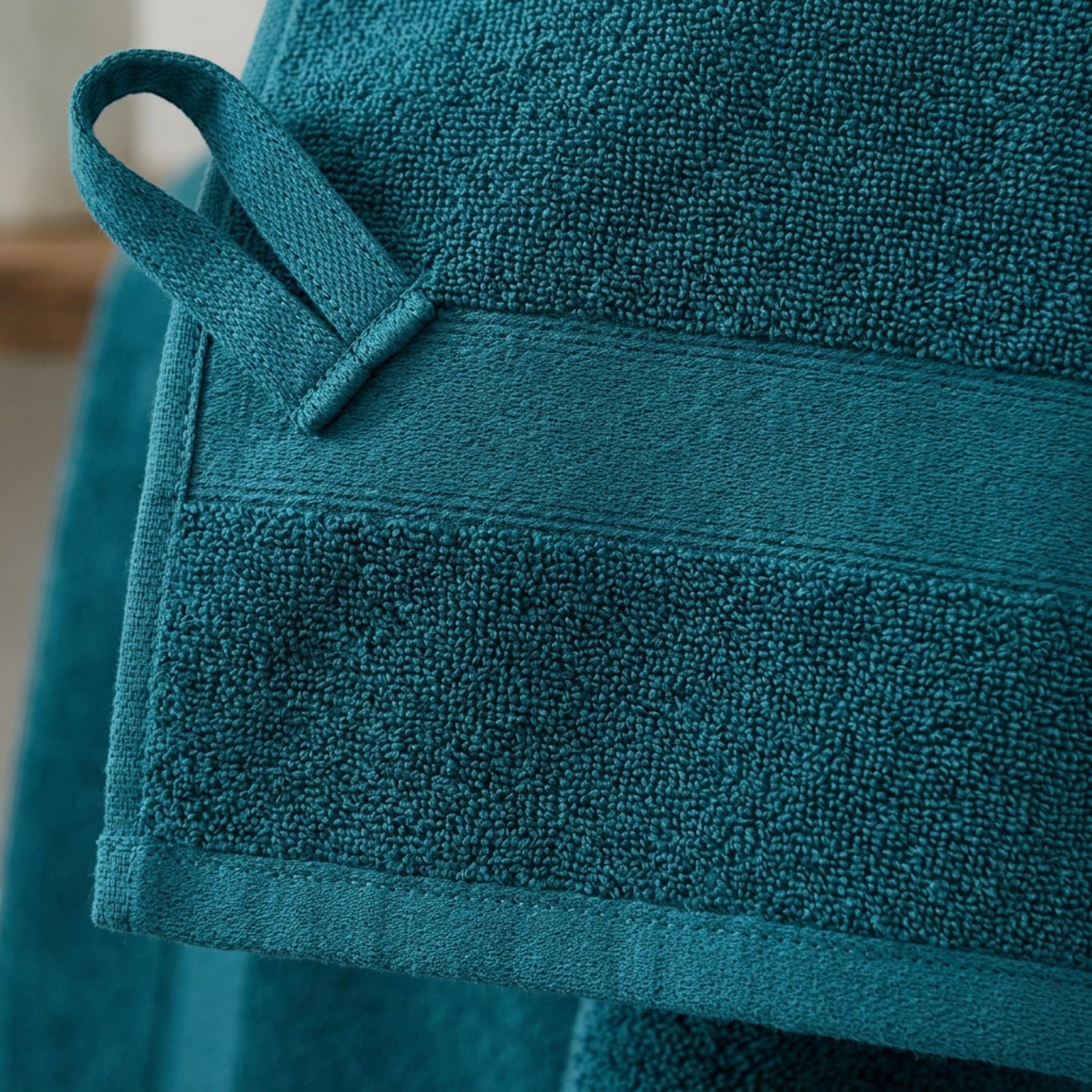 Wfkvd Combed Cotton Terry Bath Towel Deep Teal - Detail view