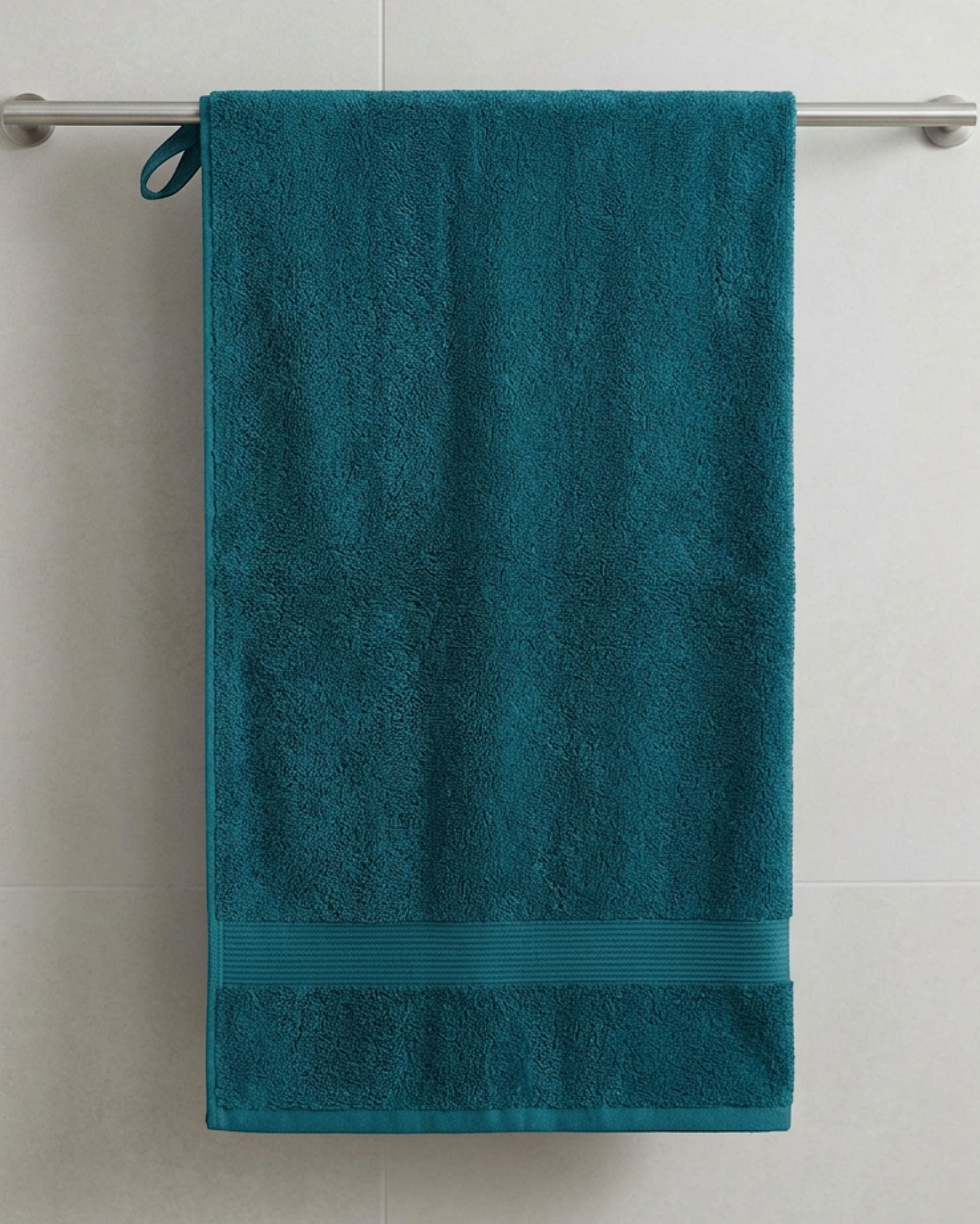 Wfkvd Combed Cotton Terry Bath Towel Deep Teal - Lifestyle view