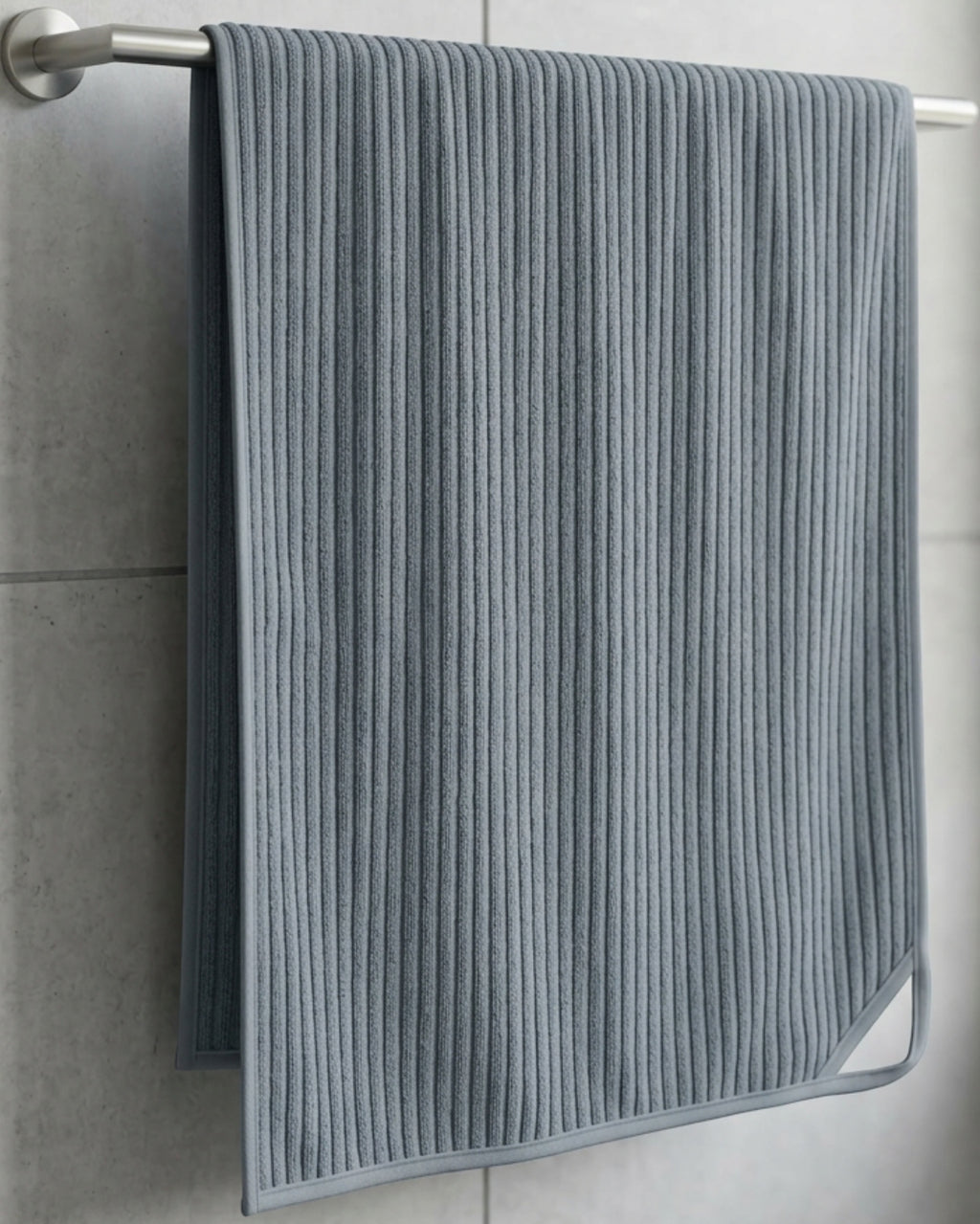Wfkvd Ribbed Microfiber Bath Towel Slate - Lifestyle view